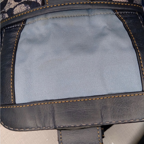 Coach Navy and White Distressed shoulder/crossbody - Picture 7 of 7